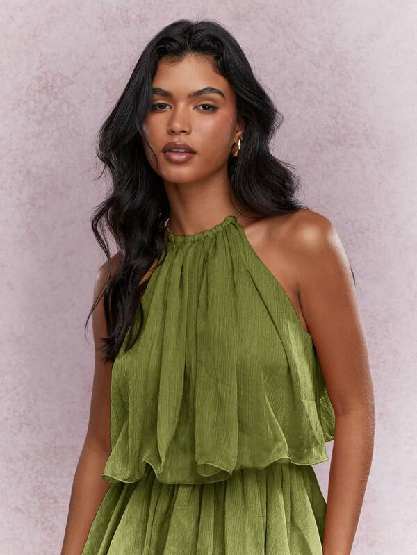 Missguided MISSGUIDED Elegant Tiered Ruffle Sleeveless Mini Dresses