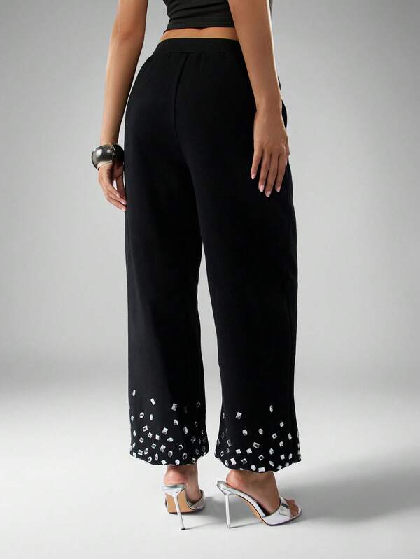 Missguided MISSGUIDED Embellished Joggers With Sequin Hem Detail