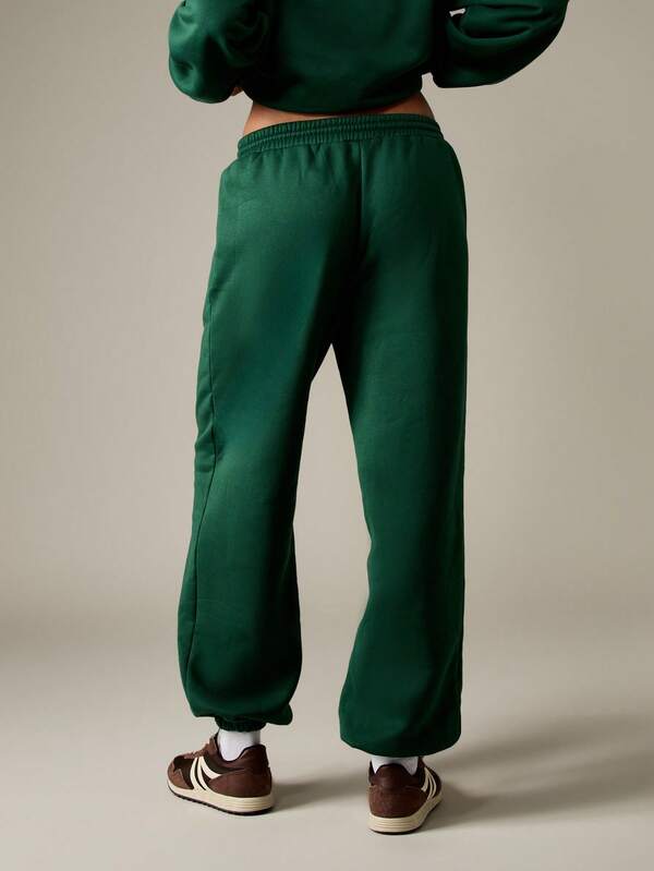 Missguided MISSGUIDED Embroidered Baggy Jogger Pants With Cuffed Ankles