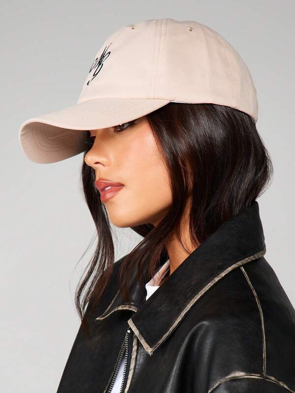 Missguided MISSGUIDED Embroidered Monogram Baseball Cap With Adjustable Strap