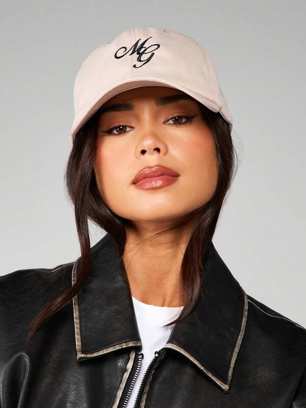 missguided MISSGUIDED Embroidered Monogram Baseball Cap With Adjustable Strap