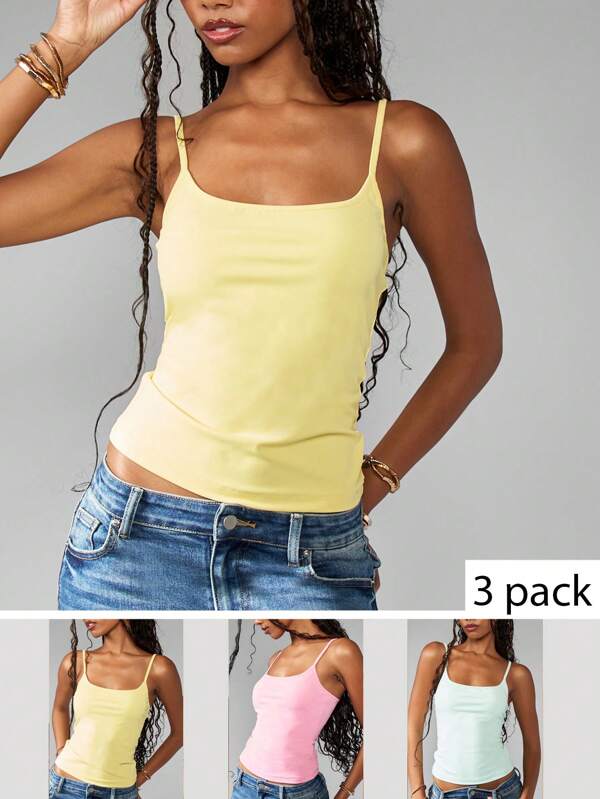 missguided MISSGUIDED Essential Basic Cami Tank Tops Multipack