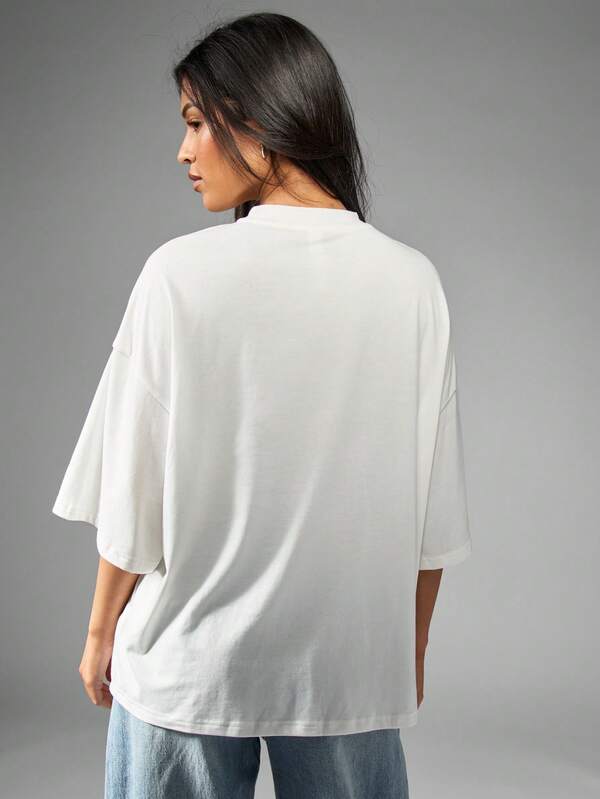 Missguided MISSGUIDED Essential Relaxed Fit Logo Women T-Shirts Pack