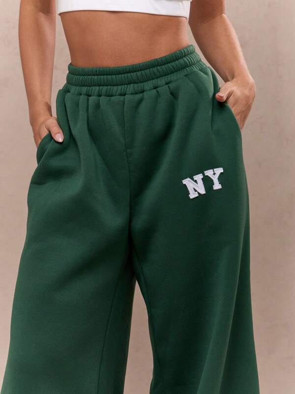 Missguided MISSGUIDED Extra Long Wide Leg Elastic Waist Sweatpants