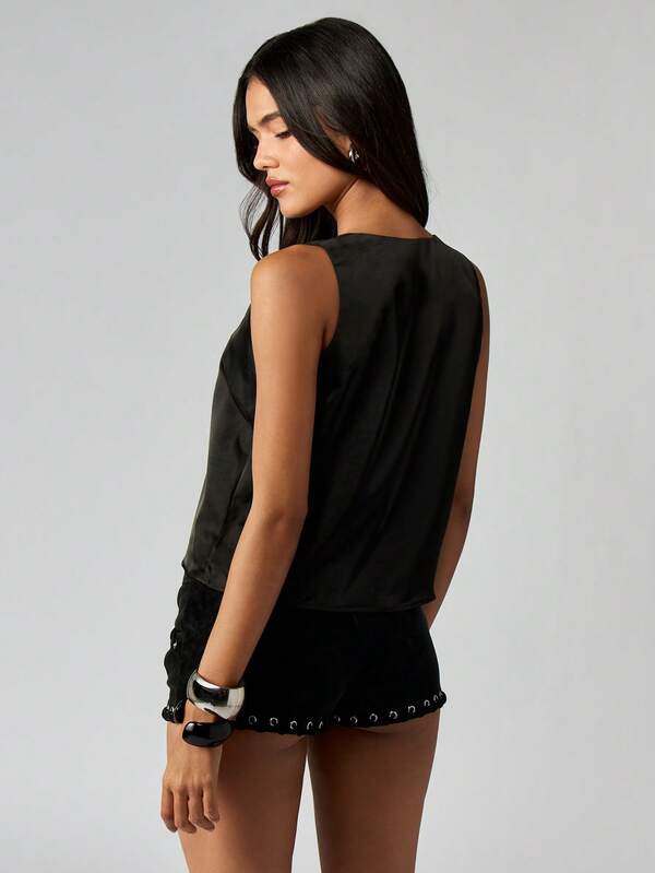 Missguided MISSGUIDED Eyelet Tank Top With Metal Grommets