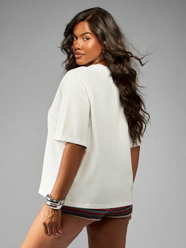 Missguided MISSGUIDED Fashion Casual Slogan Short Sleeve T-Shirt