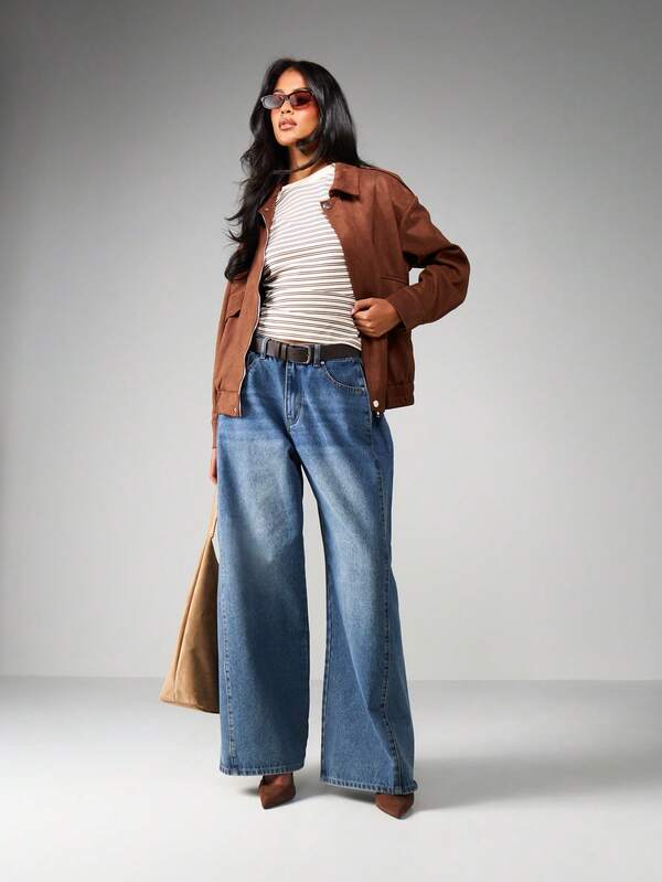 Missguided MISSGUIDED Faux Suede Bomber Jacket With Ribbed Cuffs