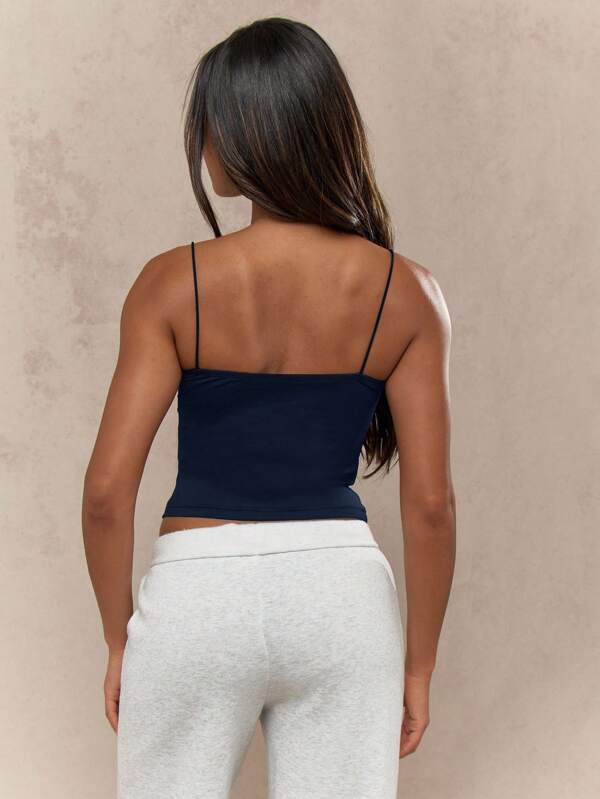 Missguided MISSGUIDED Fitted Bandeau Crop Top With Thin Straps