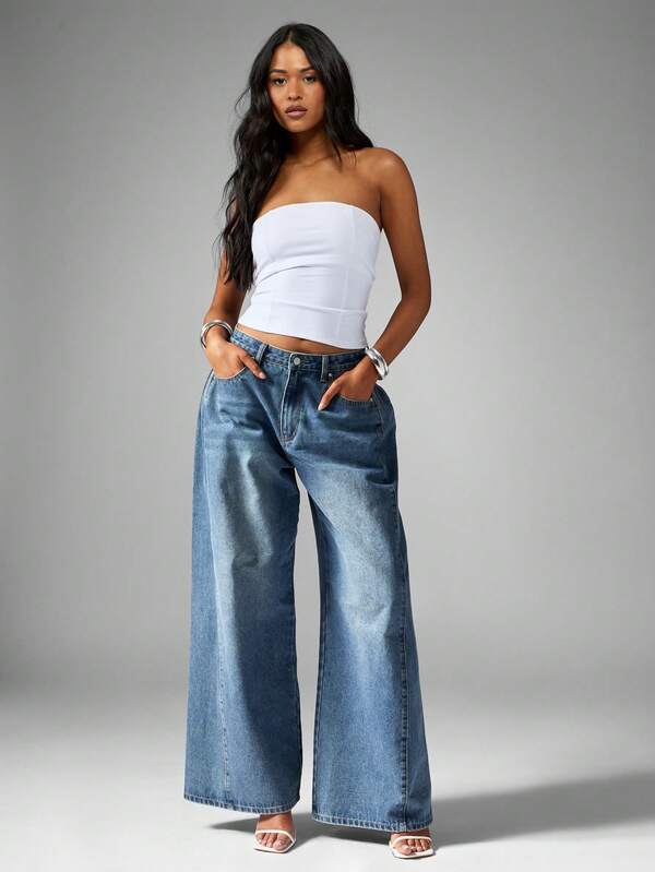 Missguided MISSGUIDED Fitted Basic Essential Strapless Crop Top