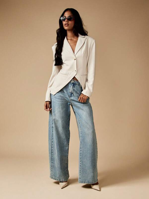 Missguided MISSGUIDED Fitted Blazer With Lapel And Side Pockets