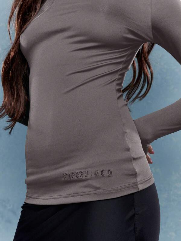 Missguided MISSGUIDED Fitted Boat Neck Long Sleeves T-Shirt
