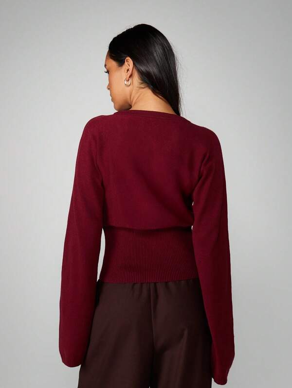 Missguided MISSGUIDED Fitted Button Front Cardigan With Ribbed Details