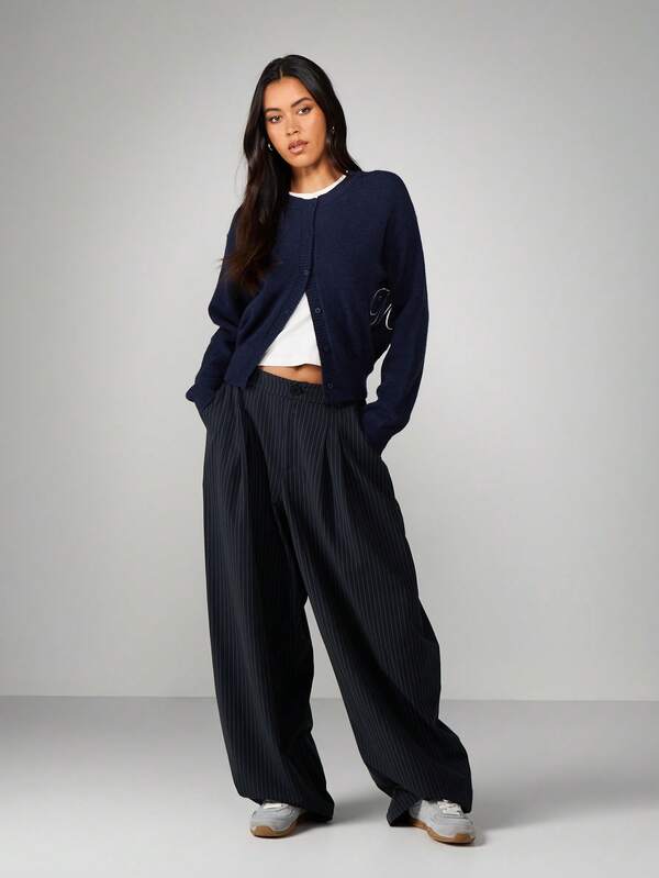 Missguided MISSGUIDED Fitted Cardigan With Embroidered Detail