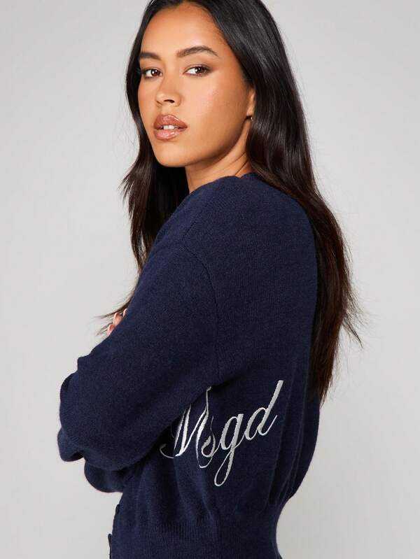 Missguided MISSGUIDED Fitted Cardigan With Embroidered Detail