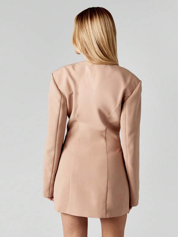 Missguided MISSGUIDED Fitted Double Breasted Blazer Dress With Structured Shoulders
