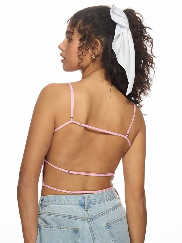 Missguided MISSGUIDED Fitted Striped Crop Cami Top With Square Neck