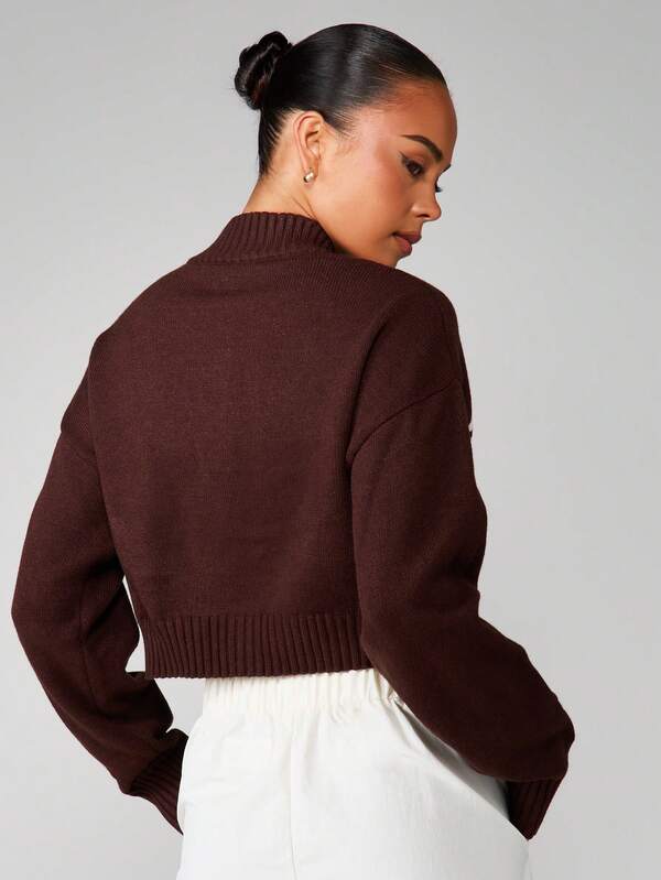 Missguided MISSGUIDED Fitted Zip Cardigan With Stripe Detail