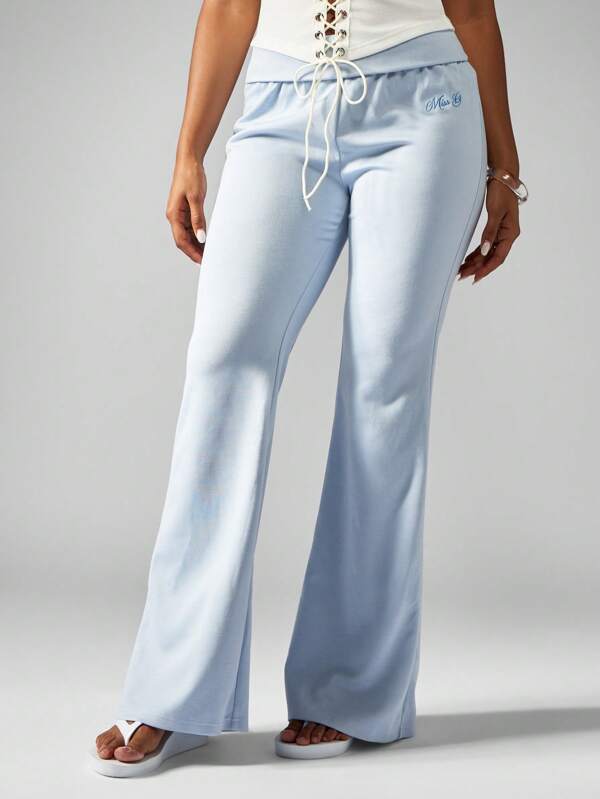 Missguided MISSGUIDED Flared Leg Loungewear Sweatpants With Heart Pattern