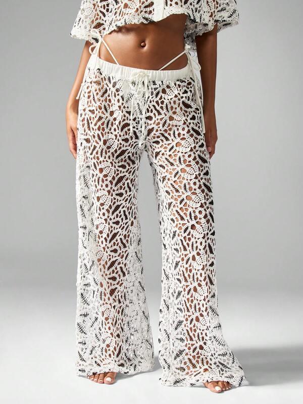 Missguided MISSGUIDED Floral Crochet Matching Set Two-Piece Outfit