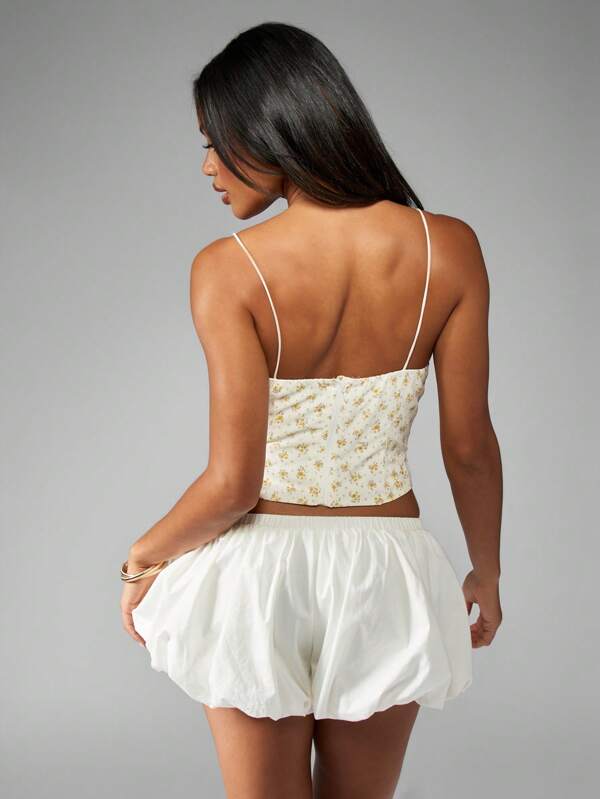 Missguided MISSGUIDED Floral Print Corset Bustier Cami Top