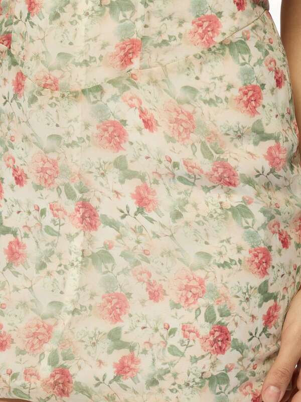 Missguided MISSGUIDED Floral Print Off-Shoulder Bodycon Mini Dress