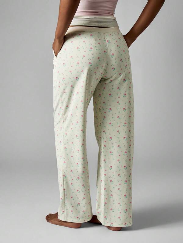 Missguided MISSGUIDED Floral Print Pajama Pants With Bow Tie