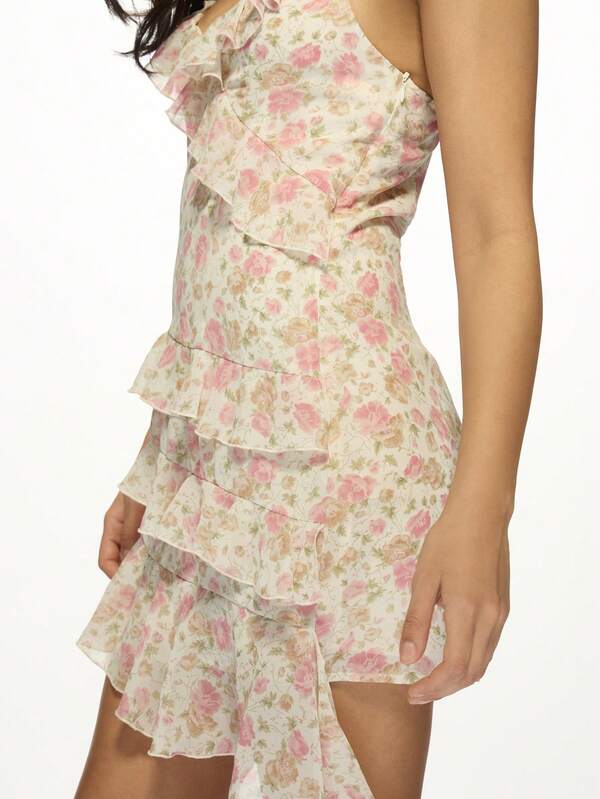 Missguided MISSGUIDED Floral Ruffle Tiered Mini Dresses