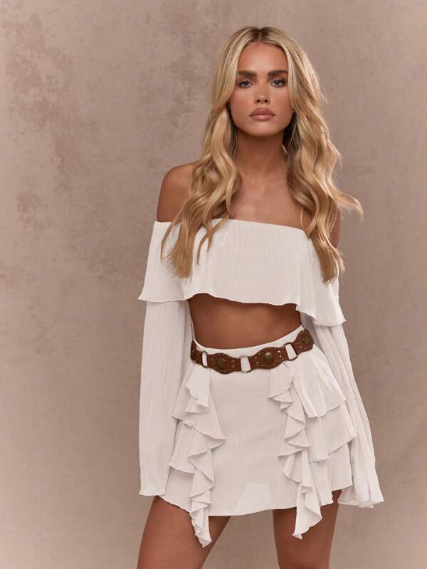 missguided MISSGUIDED Flowing Tiered Ruffled Mini Skirt