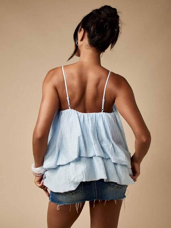 Missguided MISSGUIDED Flowy Bubble Hem Layered Ruffle Camisole
