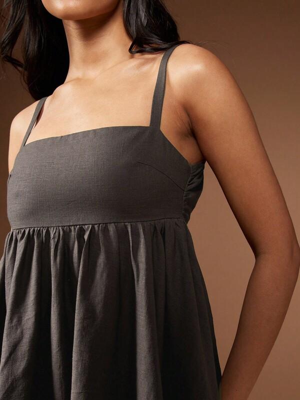 Missguided MISSGUIDED Flowy Empire Waist Mini Dress With Pockets