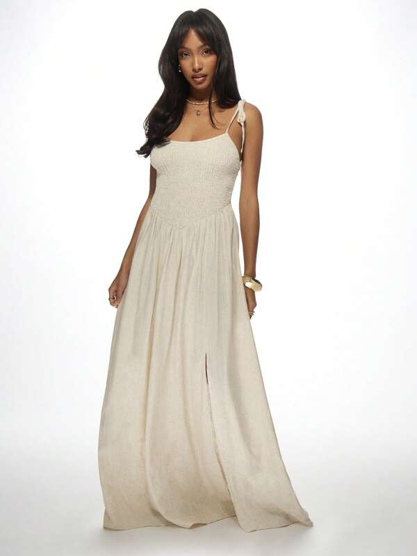 missguided MISSGUIDED Flowy Sleeveless Shirred Bodice Women Maxi Dress With Pockets