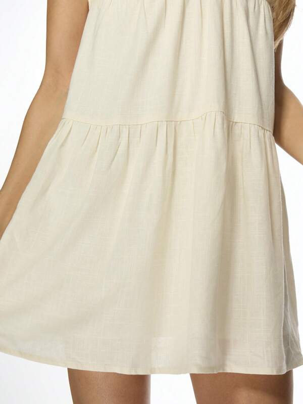 Missguided MISSGUIDED Flowy Spaghetti Strap Tiered Swing Mini Dress