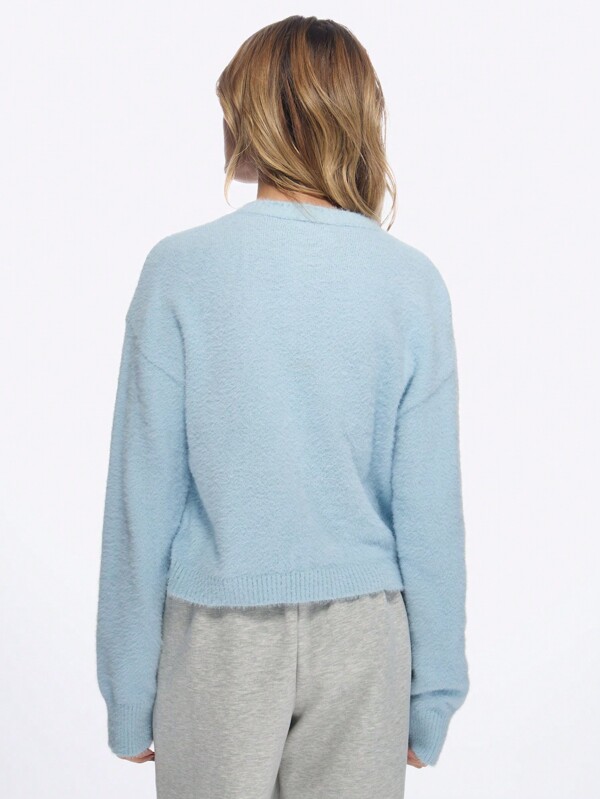 Missguided MISSGUIDED Fluffy Cozy Knit Button-Up Cardigan