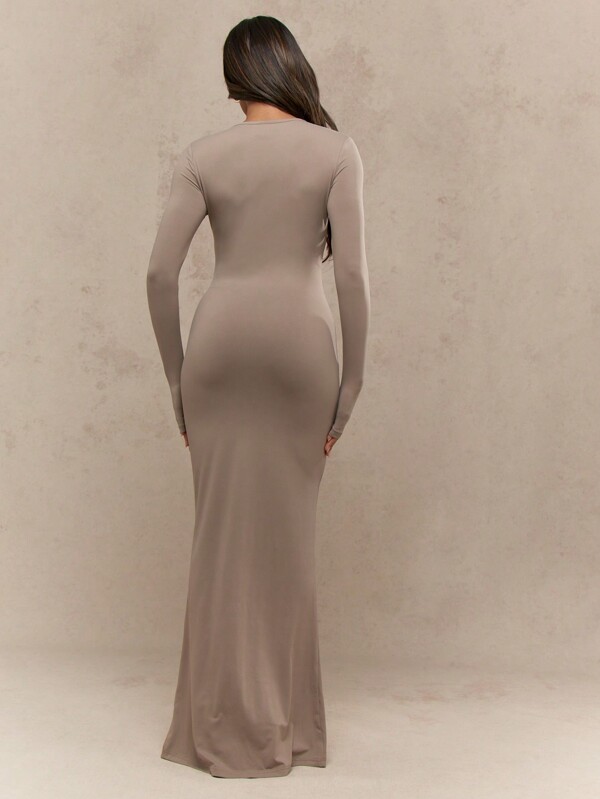 Missguided MISSGUIDED Form Fitting Long Sleeve Maxi Dress