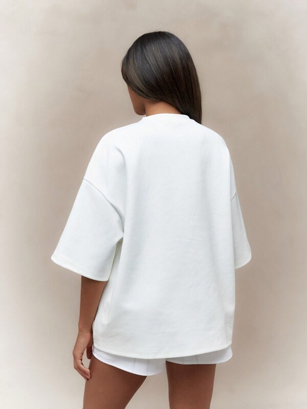 Missguided MISSGUIDED Front "California" Print Drop Shoulder Oversized T-Shirt