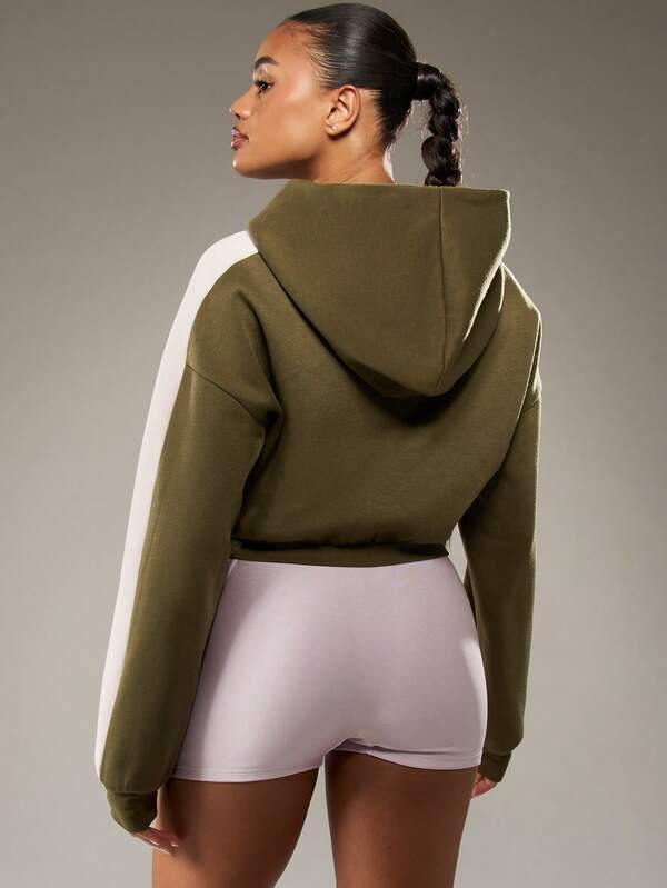Missguided MISSGUIDED Full Zip Fitted Hoody With Drawstring