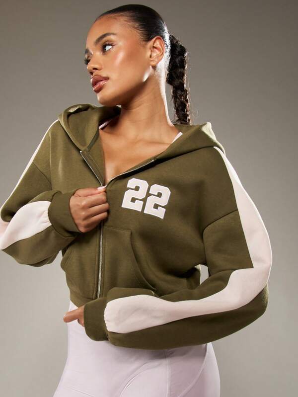 Missguided MISSGUIDED Full Zip Fitted Hoody With Drawstring