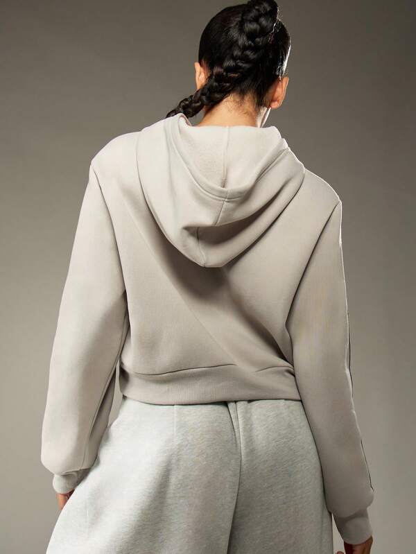 Missguided MISSGUIDED Full Zip Hooded Sweatshirt With Drawstring And Side Pockets