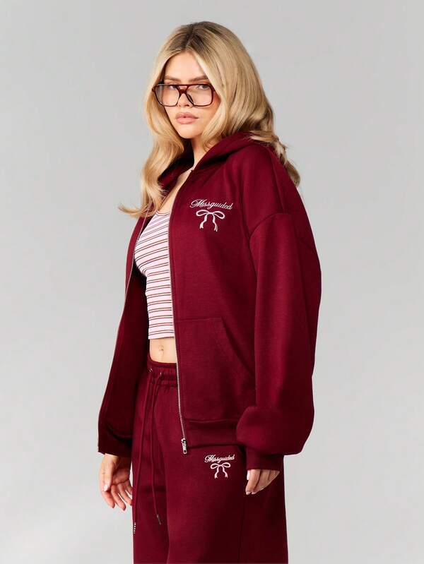 missguided MISSGUIDED Full Zip Hoodie With Drawstring