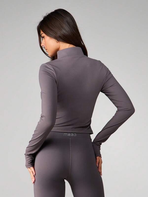 Missguided MISSGUIDED Full Zip Mock Neck Active Jacket