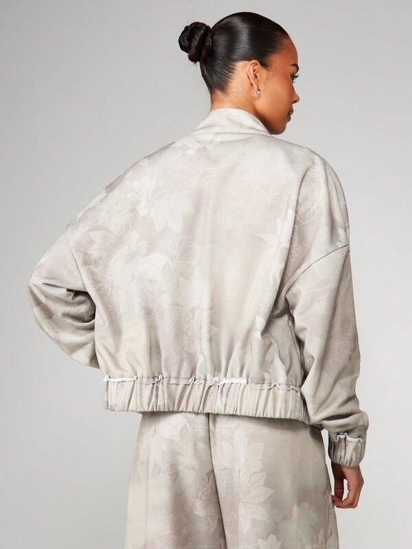 Missguided MISSGUIDED Full-Zip Track Jacket With Camo Print