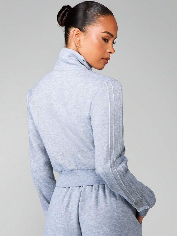 Missguided MISSGUIDED Funnel Neck Full Zip Sweatshirt With Long Sleeves