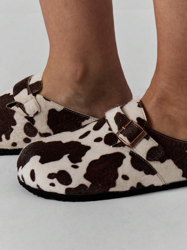 Missguided MISSGUIDED Furry Backless Mule Slippers With Buckle Detail