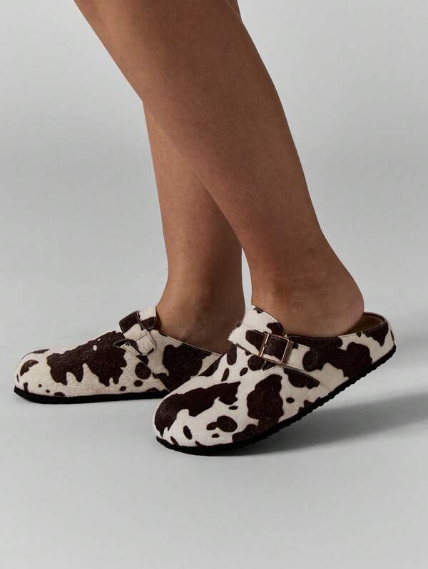 Missguided MISSGUIDED Furry Backless Mule Slippers With Buckle Detail