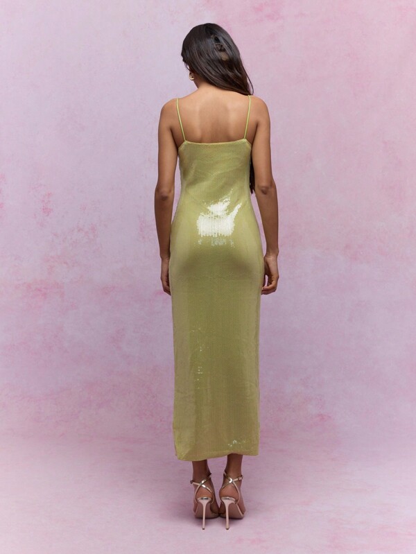 Missguided MISSGUIDED Futuristic Stunning Sequin Fitted Maxi Evening Gown