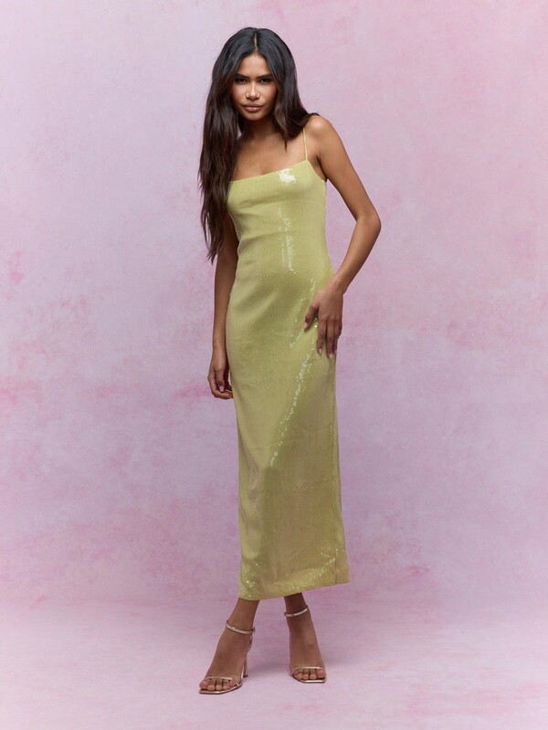 Missguided MISSGUIDED Futuristic Stunning Sequin Fitted Maxi Evening Gown