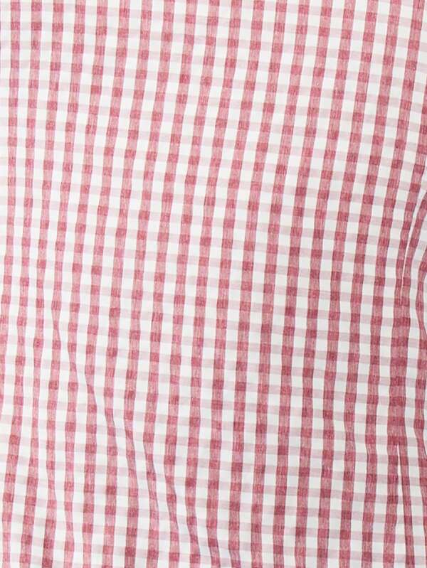 Missguided MISSGUIDED Gingham Bubble Hem Ruched Mini Dress