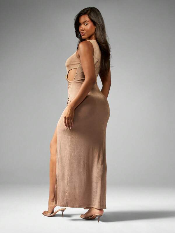 Missguided MISSGUIDED Glamorous Cutout Side Slit Maxi Dress