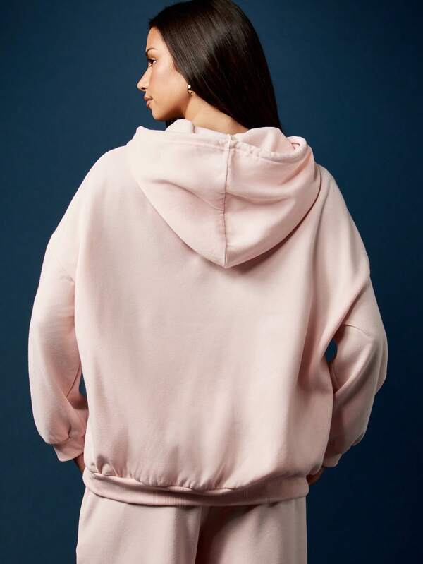 Missguided MISSGUIDED Graphic Logo Pullover Hoodie With Drawstring