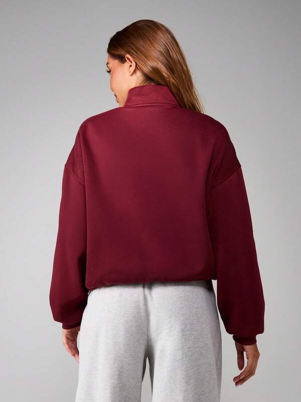 Missguided MISSGUIDED Half Zip Sweatshirt With Centre Pocket